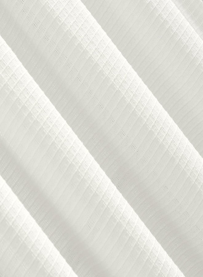 Clean Window ستارة تنظيف النوافذ بنسيج وافل، مضادة للحساسية والحيوانات الأليفة، مضادة للغبار، عرض 52 بوصة × طول 84 بوصة، لون أبيض - Image 5